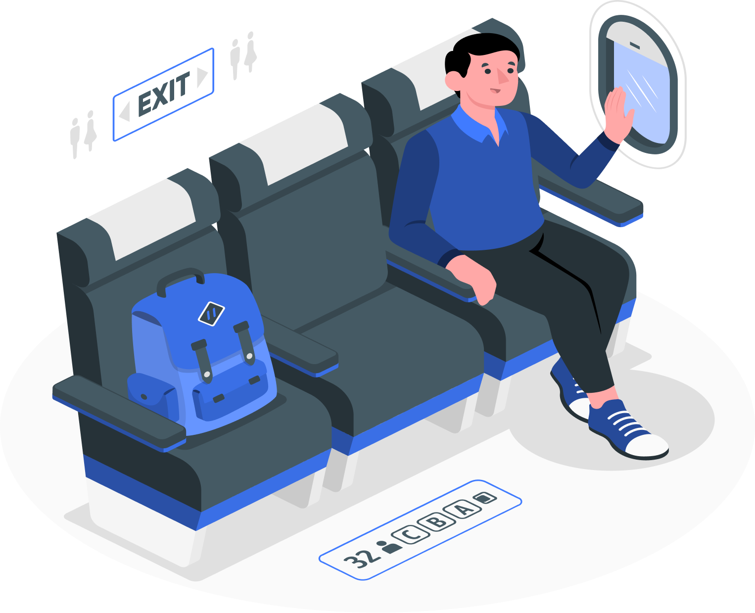 passenger on airplane